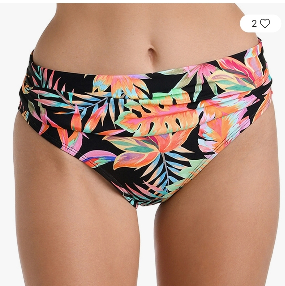 La Blanca Women's Best Escape Shirred Band Hipster Bikini Bottom Sz 12